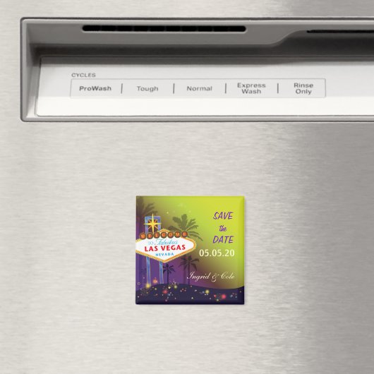 Aimant Mémorable Las Vegas Mariage Night Enregistrer la d (In Situ (Lave-vaisselle))