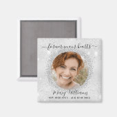 Aimant Mémorial argent scintille photo éternellement amou (Recto/Verso)