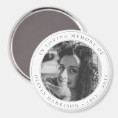 Aimant Mémorial élégant | Funeral Favoriser Noir et Blanc (Recto/Verso)