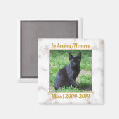 Aimant Mémorial en marbre blanc et or (Recto/Verso)