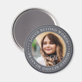 Aimant Memorial Love Beyond Words Élégant Photo Chic (Recto/Verso)