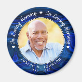 Aimant Memorial Love Photo Blue Marble Funeral (Devant)