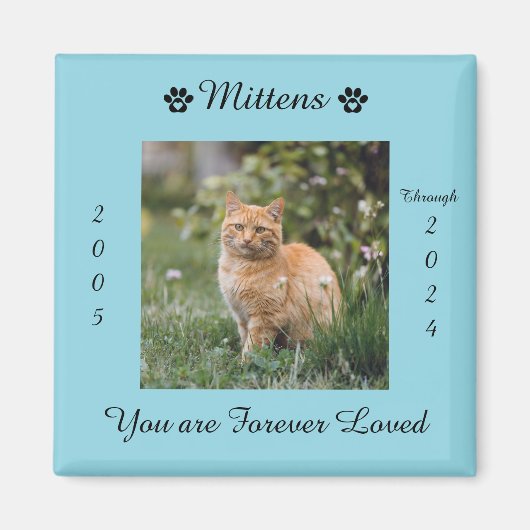 Aimant Mémorial magnétique pour chat (Devant)