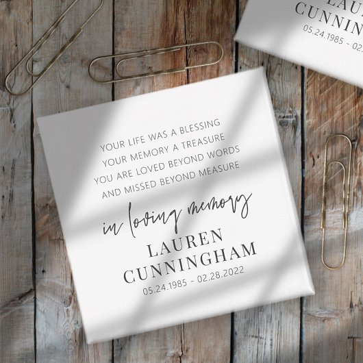 Aimant Mémorial Moderne Élégant Simple Chic