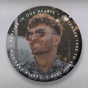 Aimant Mémorial moderne   Funeral Keepsaké Tribute Photo