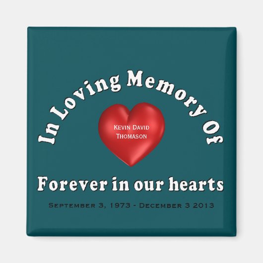 Aimant Mémorial personnalisé (Devant)