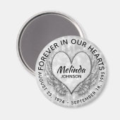 Aimant Mémorial personnalisé | Ange, ailes et coeur (Recto/Verso)