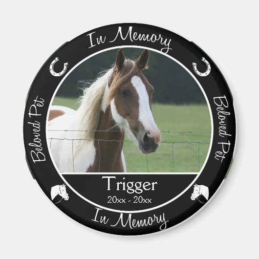 Aimant Mémorial - Perte de Cheval - Photo personnalisée / (Devant)