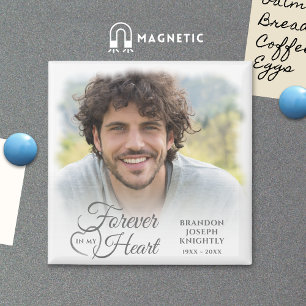 Aimant Mémorial pour toujours dans mon coeur Photo Keepsa