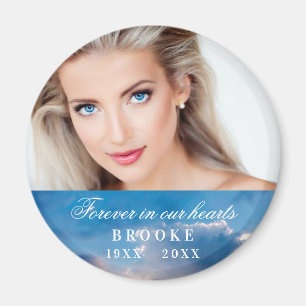 Aimant Mémorial pour toujours dans nos coeurs photo ciel 