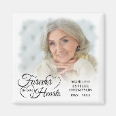 Aimant Mémorial pour toujours dans nos coeurs Photo noir (Devant)