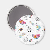 Aimant Memphis Style Motif d'été tropical (Recto/Verso)