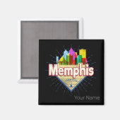 Aimant Memphis Tennessee United States Retro Skyline (Recto/Verso)