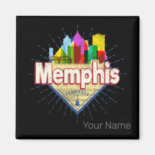 Aimant Memphis Tennessee United States Retro Skyline