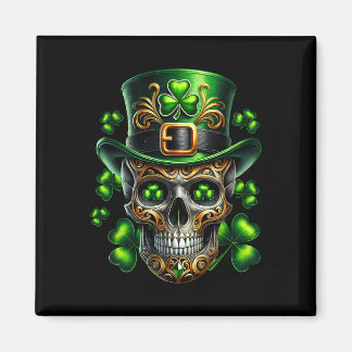 Aimant Men Irish Skull Shamrock Leprechaun Ireland St Pat