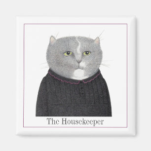 Aimant MÉNAGE CAT Carré magnétique + Texte II