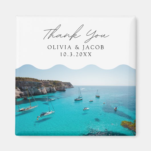 Aimant Menorca Espagne Mariage Favor Merci (Devant)