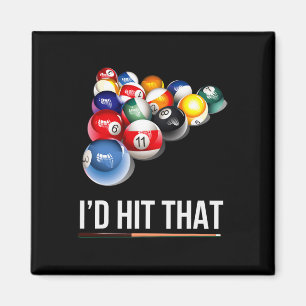 Aimant Mens Funny Pool ID cadeau frapper ce billard joueu