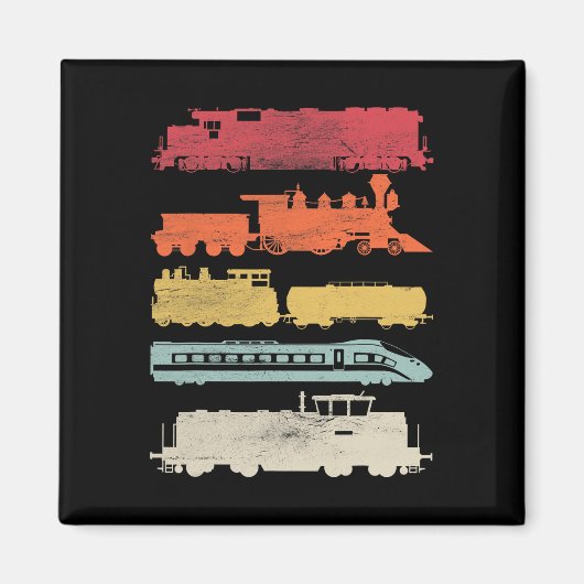 Aimant Mens Retro Trains Amateurs Train Vintage Ch (Devant)