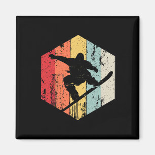 Aimant Mens Snowboard Style Rétro Snowboardeur