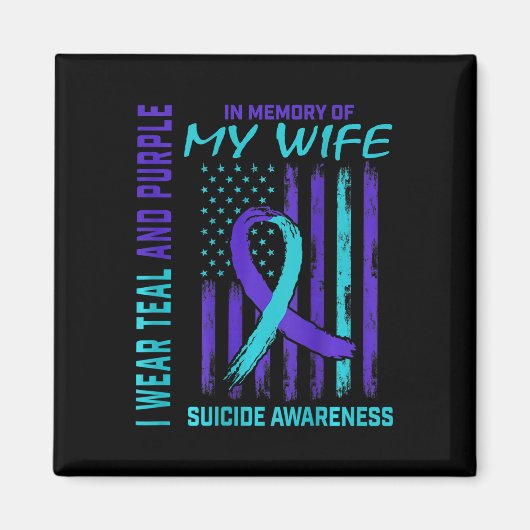 Aimant Mens Turquoise Violet Ribbon Suicide Indicateur Wi (Devant)