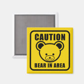 Aimant Mention d'ours en peluche mou Connexion jaune (Recto/Verso)