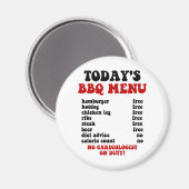 Aimant Menu Drôle Barbecue (Recto/Verso)