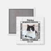 Aimant Meow Faded Arrière - plan Cat's Photo Pet Memorial (Recto/Verso)