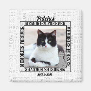 Aimant Meow Faded Arrière - plan Cat's Photo Pet Memorial