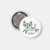 Aimant MEOW : Green Cat Runnin' (Recto/Verso)