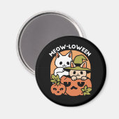 Aimant Meow-Loween - Festive Halloween Conception de chat (Recto/Verso)