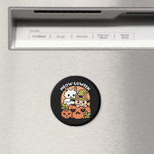 Aimant Meow-Loween - Festive Halloween Conception de chat (In Situ (Lave-vaisselle))