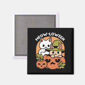 Aimant Meow-Loween - Festive Halloween Conception de chat (Recto/Verso)