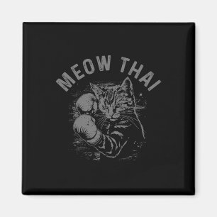 Aimant Meow Thai Funny Muay Thai Boxe Chat Arts Martiaux