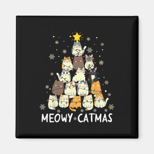 Aimant Meowa Catmas Chat Noël Arbre de Noël Filles Garçon (Devant)