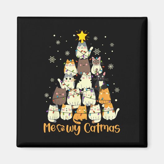 Aimant Meowa Catmas Chat Noël Arbre de Noël Filles Garçon (Devant)