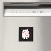 Aimant Meowentine Cute Cat Valentines Day Men Women Cat D (In Situ (Lave-vaisselle))