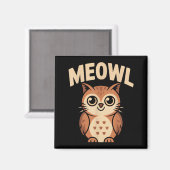 Aimant Meowl Cat Owl Hybrid Funny Meme Brain Rot Gen Alph (Recto/Verso)