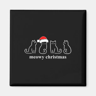 Aimant Meowo Catmas Chat Noël Cute Kitten Chats Père Noël