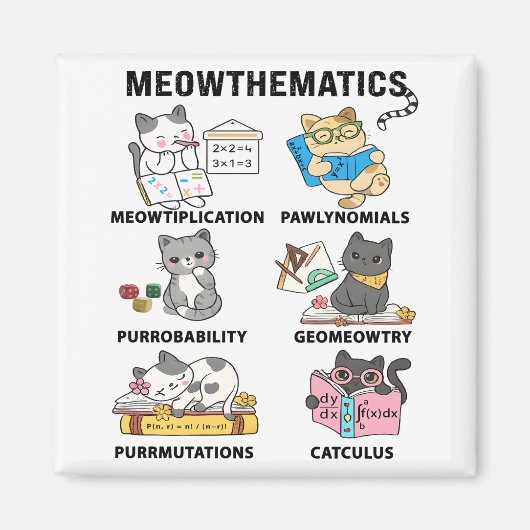 Aimant Meowthematics Funny Math Cat Puns For Math Lovers (Devant)