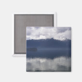Aimant Mer d'Alaska brumeuse aux nuances de bleu (Recto/Verso)