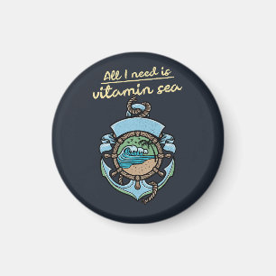 Aimant Mer de vitamine Ancre nautique Vague Citation Plag