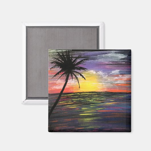 Aimant Mer du coucher du soleil (Recto/Verso)