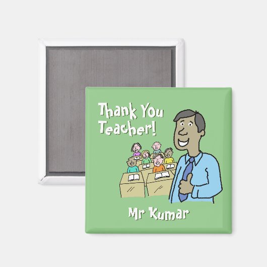 Aimant Merci à un enseignant masculin (Recto/Verso)