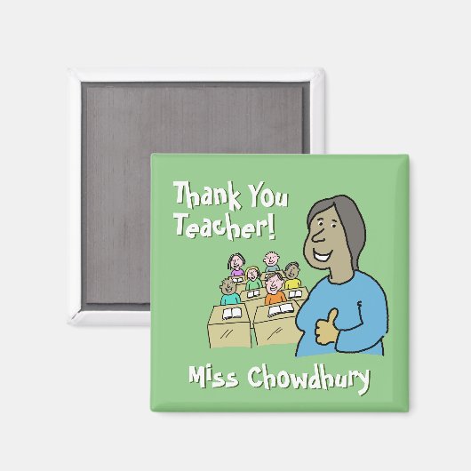 Aimant Merci à une enseignante. Un cadeau (Recto/Verso)