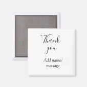 Aimant Merci ajoutez un nom message simple calligraphie é (Recto/Verso)