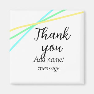 Aimant Merci ajoutez un nom message simple calligraphie é