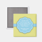 Aimant Merci Baby shower bleu Favoriser l'aimant (Recto/Verso)