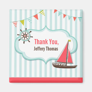 Aimant Merci Bateau à voile Anniversaire