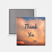 Aimant Merci bleu ciel rose nuages Appréciation (Recto/Verso)